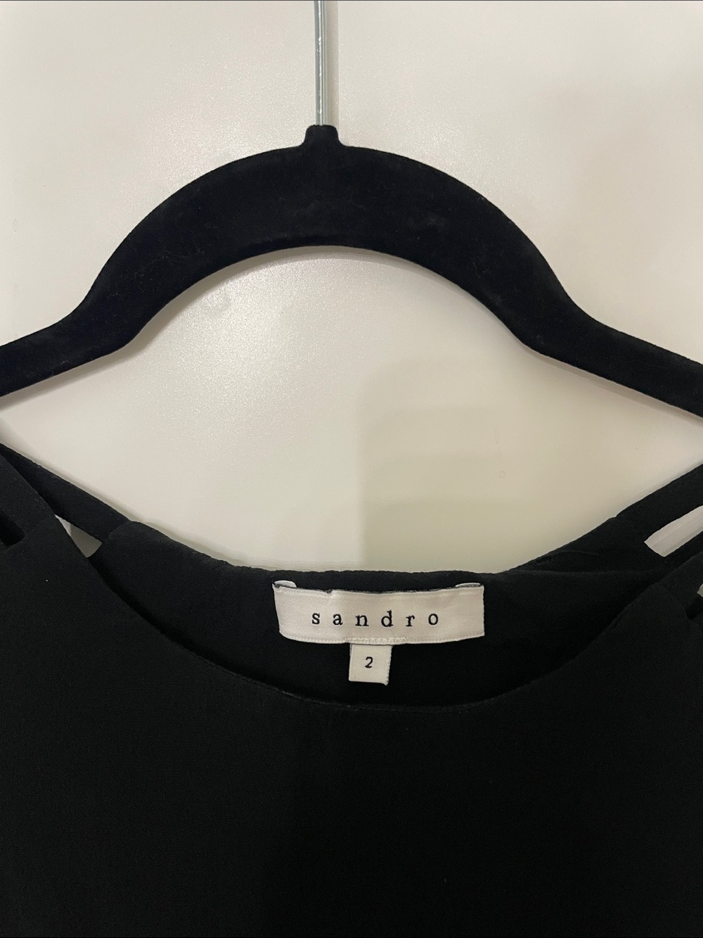Sandro Paris Black Maxi Dress | Cutout Shoulder Detail | Size 2 (M) - Picture 4 of 8